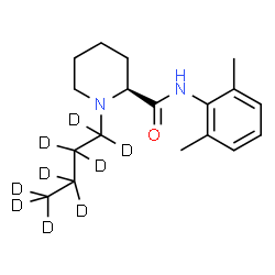 ChemSpider 2D Image | (2S)-1-(~2~H_9_)Butyl-N-(2,6-dimethylphenyl)-2-piperidinecarboxamide | C18H19D9N2O