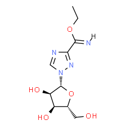 ChemSpider 2D Image | Ethyl 1-(beta-D-ribofuranosyl)-1H-1,2,4-triazole-3-carboximidate | C10H16N4O5