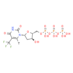 ChemSpider 2D Image | 2'-Deoxy-5-(trifluoromethyl)(6-~3~H)uridine 5'-(tetrahydrogen triphosphate) | C10H13TF3N2O14P3