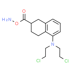 ChemSpider 2D Image | (Aminooxy){5-[bis(2-chloroethyl)amino]-1,2,3,4-tetrahydro-2-naphthalenyl}methanone | C15H20Cl2N2O2