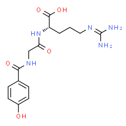 ChemSpider 2D Image | N-(4-Hydroxybenzoyl)glycyl-N~5~-(diaminomethylene)-L-ornithine | C15H21N5O5