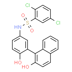 ChemSpider 2D Image | 2,5-Dichloro-N-[4-hydroxy-3-(2-hydroxy-1-naphthyl)phenyl]benzenesulfonamide | C22H15Cl2NO4S