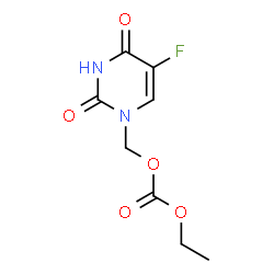 ChemSpider 2D Image | Ethyl (5-fluoro-2,4-dioxo-3,4-dihydro-1(2H)-pyrimidinyl)methyl carbonate | C8H9FN2O5