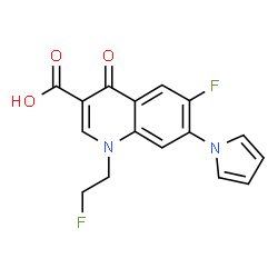 ChemSpider 2D Image | 6-Fluoro-1-(2-fluoroethyl)-4-oxo-7-(1H-pyrrol-1-yl)-1,4-dihydro-3-quinolinecarboxylic acid | C16H12F2N2O3