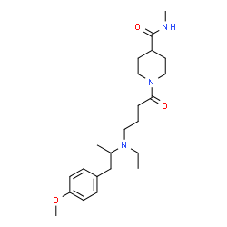 ChemSpider 2D Image | 1-(4-{Ethyl[1-(4-methoxyphenyl)-2-propanyl]amino}butanoyl)-N-methyl-4-piperidinecarboxamide | C23H37N3O3