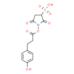 ChemSpider 2D Image | 1-{[3-(4-Hydroxyphenyl)propanoyl]oxy}-2,5-dioxo-3-pyrrolidinesulfonic acid | C13H13NO8S