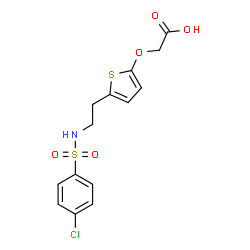 ChemSpider 2D Image | {[5-(2-{[(4-Chlorophenyl)sulfonyl]amino}ethyl)-2-thienyl]oxy}acetic acid | C14H14ClNO5S2