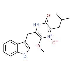 ChemSpider 2D Image | 6-(1H-Indol-3-ylmethyl)-3-isobutyl-5-methoxy-2(1H)-pyrazinone 4-oxide | C18H21N3O3