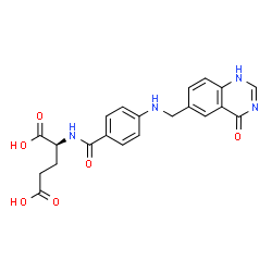 ChemSpider 2D Image | N-(4-{[(4-Oxo-1,4-dihydro-6-quinazolinyl)methyl]amino}benzoyl)-L-glutamic acid | C21H20N4O6