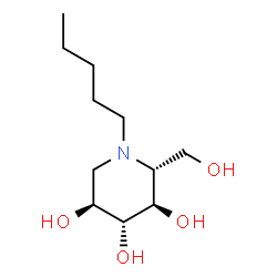ChemSpider 2D Image | (2R,3R,4R,5S)-2-(Hydroxymethyl)-1-pentyl-3,4,5-piperidinetriol | C11H23NO4