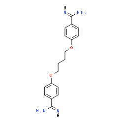 ChemSpider 2D Image | 1,4-Bis(4-amidinophenoxy)butane | C18H22N4O2