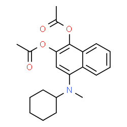 ChemSpider 2D Image | 4-[Cyclohexyl(methyl)amino]-1,2-naphthalenediyl diacetate | C21H25NO4