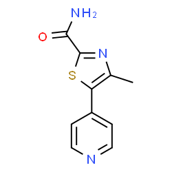 ChemSpider 2D Image | 4-Methyl-5-(4-pyridinyl)-1,3-thiazole-2-carboxamide | C10H9N3OS
