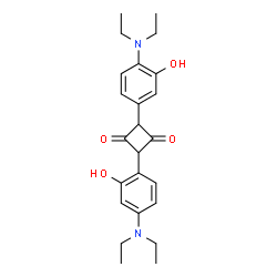 ChemSpider 2D Image | 2-[4-(Diethylamino)-2-hydroxyphenyl]-4-[4-(diethylamino)-3-hydroxyphenyl]-1,3-cyclobutanedione | C24H30N2O4