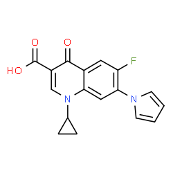 ChemSpider 2D Image | 1-Cyclopropyl-6-fluoro-4-oxo-7-(1H-pyrrol-1-yl)-1,4-dihydro-3-quinolinecarboxylic acid | C17H13FN2O3