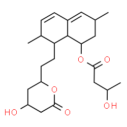 ChemSpider 2D Image | 8-[2-(4-Hydroxy-6-oxotetrahydro-2H-pyran-2-yl)ethyl]-3,7-dimethyl-1,2,3,7,8,8a-hexahydro-1-naphthalenyl 3-hydroxybutanoate | C23H34O6