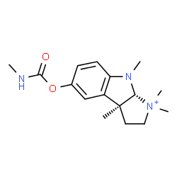 ChemSpider 2D Image | (3aS,8aR)-1,1,3a,8-Tetramethyl-5-[(methylcarbamoyl)oxy]-1,2,3,3a,8,8a-hexahydropyrrolo[2,3-b]indol-1-ium | C16H24N3O2