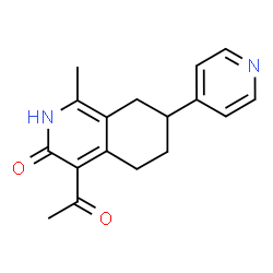 ChemSpider 2D Image | 4-Acetyl-1-methyl-7-(4-pyridinyl)-5,6,7,8-tetrahydro-3(2H)-isoquinolinone | C17H18N2O2
