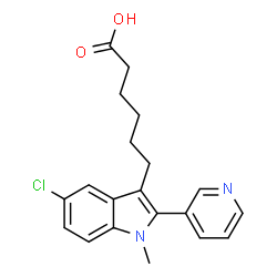 ChemSpider 2D Image | 6-[5-Chloro-1-methyl-2-(3-pyridinyl)-1H-indol-3-yl]hexanoic acid | C20H21ClN2O2