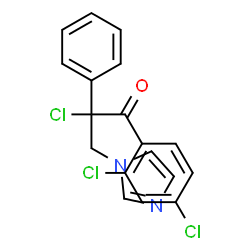 ChemSpider 2D Image | 2-Chloro-1-(2,4-dichlorophenyl)-3-(1H-imidazol-1-yl)-2-phenyl-1-propanone | C18H13Cl3N2O