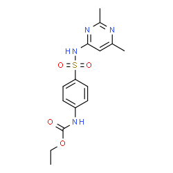 ChemSpider 2D Image | Ethyl {4-[(2,6-dimethyl-4-pyrimidinyl)sulfamoyl]phenyl}carbamate | C15H18N4O4S