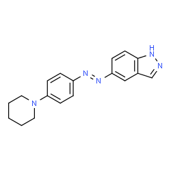 ChemSpider 2D Image | 5-{(E)-[4-(1-Piperidinyl)phenyl]diazenyl}-1H-indazole | C18H19N5