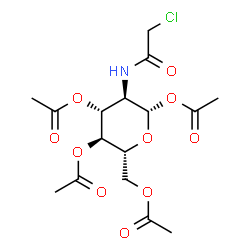 ChemSpider 2D Image | 1,3,4,6-Tetra-O-acetyl-2-[(chloroacetyl)amino]-2-deoxy-beta-D-glucopyranose | C16H22ClNO10