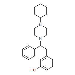 ChemSpider 2D Image | 3-(2-(4-Cyclohexyl-1-piperazinyl)-2-phenylethyl)phenol | C24H32N2O