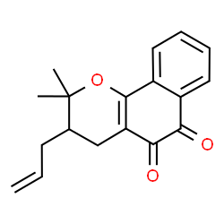 ChemSpider 2D Image | 3-Allyl-2,2-dimethyl-3,4-dihydro-2H-benzo[h]chromene-5,6-dione | C18H18O3