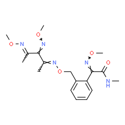 ChemSpider 2D Image | (2Z)-2-(Methoxyimino)-2-{2-[(3E,5E,6E)-5-(methoxyimino)-4,6-dimethyl-2,8-dioxa-3,7-diazanona-3,6-dien-1-yl]phenyl}-N-methylacetamide | C18H25N5O5