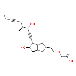 ChemSpider 2D Image | ({(2E)-2-[(3aR,4S,5R,6aS)-5-Hydroxy-4-[(3S,4S)-3-hydroxy-4-methyl-1,6-nonadiyn-1-yl]hexahydro-2(1H)-pentalenylidene]ethyl}oxy)acetic acid | C22H30O5