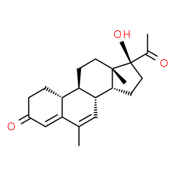 ChemSpider 2D Image | (14beta,17alpha)-17-Hydroxy-6-methyl-19-norpregna-4,6-diene-3,20-dione | C21H28O3