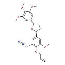 ChemSpider 2D Image | (2S,5S)-2-[4-(Allyloxy)-3-azido-5-methoxyphenyl]-5-(3,4,5-trimethoxyphenyl)tetrahydrofuran | C23H27N3O6