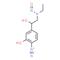 ChemSpider 2D Image | 4-{2-[Ethyl(nitroso)amino]-1-hydroxyethyl}-2-hydroxybenzenediazonium | C10H13N4O3