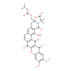 ChemSpider 2D Image | (16-Hydroxy-11,12-dimethoxy-1,1-dimethyl-2,8,14,15,17-pentaoxo-1,2,8,14,15,17-hexahydrochromeno[2',3':6,7]naphtho[2,1-g][1,3]oxazolo[3,2-b]isoquinolin-3a(4H)-yl)methyl 3-methylbutanoate | C36H31NO12