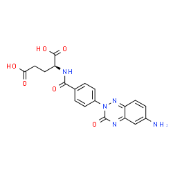 ChemSpider 2D Image | N-[4-(6-Amino-3-oxo-1,2,4-benzotriazin-2(3H)-yl)benzoyl]-L-glutamic acid | C19H17N5O6