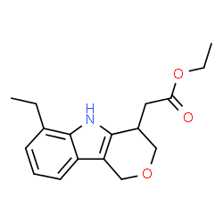 ChemSpider 2D Image | Ethyl (6-ethyl-1,3,4,5-tetrahydropyrano[4,3-b]indol-4-yl)acetate | C17H21NO3