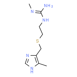 ChemSpider 2D Image | 2-Methyl-1-(2-{[(5-methyl-1H-imidazol-4-yl)methyl]sulfanyl}ethyl)guanidine | C9H17N5S