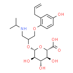 ChemSpider 2D Image | 1-(2-Allyl-4-hydroxyphenoxy)-3-(isopropylamino)-2-propanyl beta-D-glucopyranosiduronic acid | C21H31NO9
