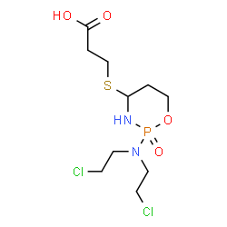 ChemSpider 2D Image | 3-({2-[Bis(2-chloroethyl)amino]-2-oxido-1,3,2-oxazaphosphinan-4-yl}sulfanyl)propanoic acid | C10H19Cl2N2O4PS