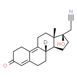 ChemSpider 2D Image | (17alpha)-17-Hydroxy-3-oxo(8-~2~H)-19-norpregna-4,9-diene-21-nitrile | C20H24DNO2