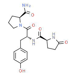 ChemSpider 2D Image | 5-Oxo-L-prolyl-D-tyrosyl-L-prolinamide | C19H24N4O5