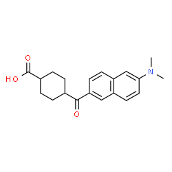 ChemSpider 2D Image | 4-[6-(Dimethylamino)-2-naphthoyl]cyclohexanecarboxylic acid | C20H23NO3