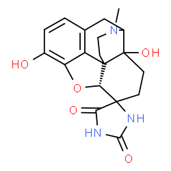 ChemSpider 2D Image | (13'R)-10',17'-Dihydroxy-4'-methyl-2H,5H-spiro[imidazolidine-4,14'-[12]oxa[4]azapentacyclo[9.6.1.0~1,13~.0~5,17~.0~7,18~]octadeca[7(18),8,10]triene]-2,5-dione | C19H21N3O5