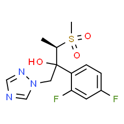 ChemSpider 2D Image | (3R)-2-(2,4-Difluorophenyl)-3-(methylsulfonyl)-1-(1H-1,2,4-triazol-1-yl)-2-butanol | C13H15F2N3O3S