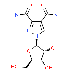 ChemSpider 2D Image | 1-(beta-D-Ribofuranosyl)-1H-pyrazole-3,4-dicarboxamide | C10H14N4O6