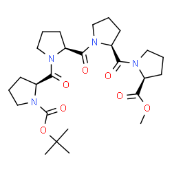 ChemSpider 2D Image | Methyl 1-{[(2-methyl-2-propanyl)oxy]carbonyl}-L-prolyl-L-prolyl-L-prolyl-L-prolinate | C26H40N4O7