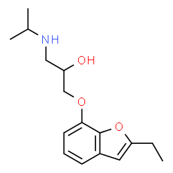 ChemSpider 2D Image | 1-[(2-Ethyl-1-benzofuran-7-yl)oxy]-3-(isopropylamino)-2-propanol | C16H23NO3