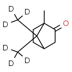 ChemSpider 2D Image | 1-Methyl-7,7-bis[(~2~H_3_)methyl]bicyclo[2.2.1]heptan-2-one | C10H10D6O