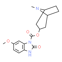 ChemSpider 2D Image | 8-Methyl-8-azabicyclo[3.2.1]oct-3-yl 6-methoxy-2-oxo-2,3-dihydro-1H-benzimidazole-1-carboxylate | C17H21N3O4